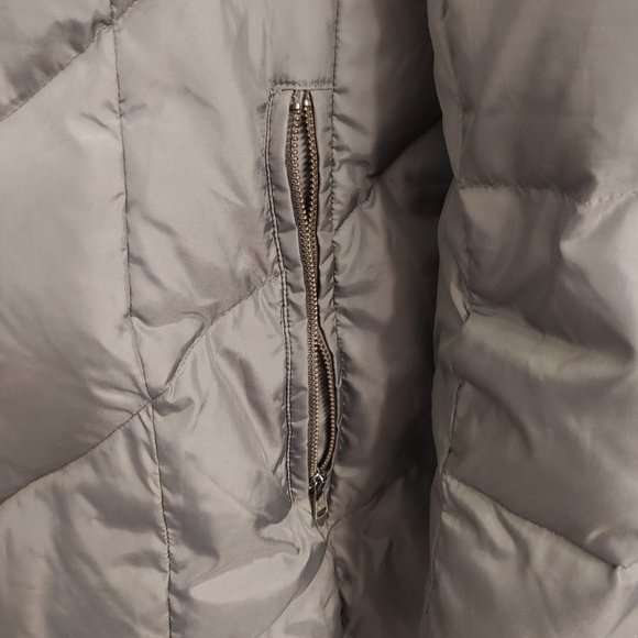 Long Dark Grey Puffer Coat - Picture 3 of 10